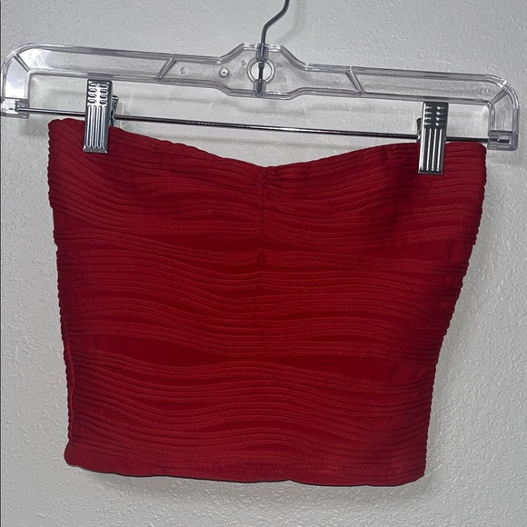 Wet Seal Tops - Wet Seal Red Strapless Crop Top